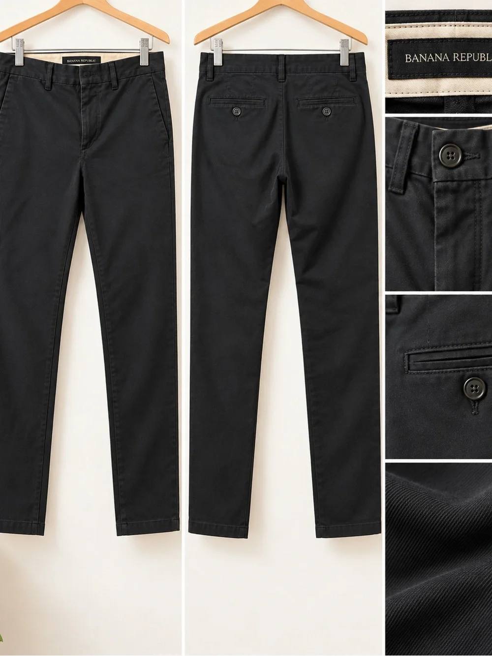 Banana Republic Men's Slim Chinos - Black